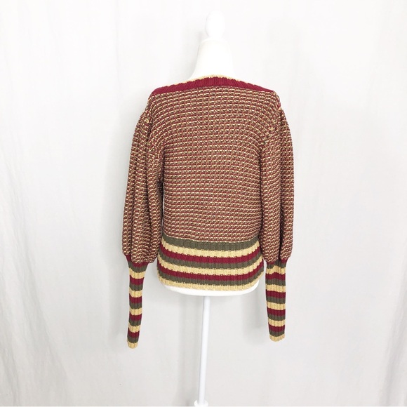 Ramy Brook Red and Cream Striped Sweater - Picture 4 of 6